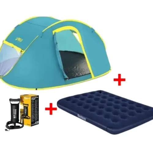 Combo Camping auto armable 4P Pavillo 68087 + Colchón inflable 67002 + Inflador