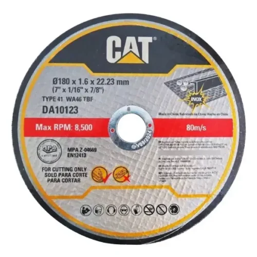 Juego 5 pzas disco corte metal 7″ – 180mm CAT DA10123