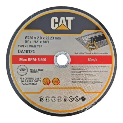 Juego 5 pzas disco corte metal 9″ – 230mm CAT DA10124