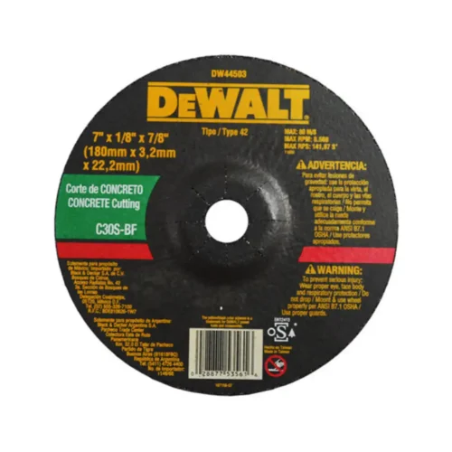 Disco de corte para concreto 180mm×3,2mm DeWALT DW44503