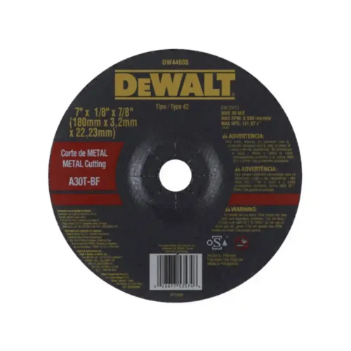 Disco de corte metal 7″ (180mm) DeWALT DW44605
