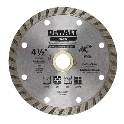 Disco diamantado turbo 4-1/2″ (115mm) DeWALT DW47450HP