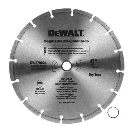 Disco diamantado segmentado 9″ – 230mm DeWALT DW47902HP