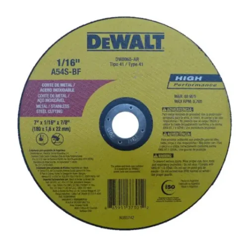 Disco corte metal inox 7″ – 180mmx1,6mm DeWALT DW8065