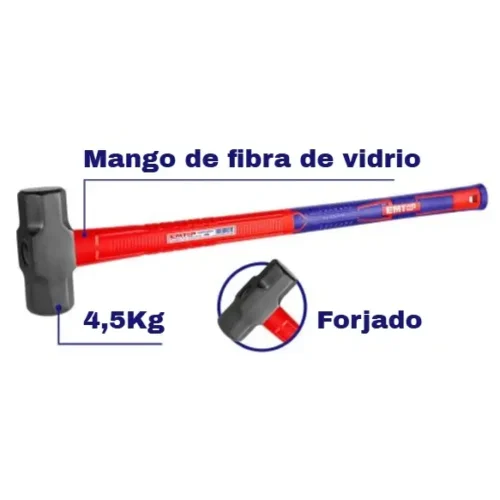Mazo mango fibra de vidrio 4.5Kg 95cm EMTOP EHAMSL10